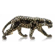 White panther ceramic sculpture with real Swarovski crystal necklace