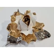 Rose-shaped, small ceramic ornament