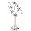 Tall ceramic vase with flower.
