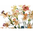 Ceramic flower basket with colorful orchids