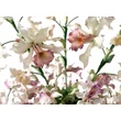 Large ceramic flower basket with orchids. Color: gold