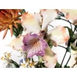 Large ceramic basket with orchid and dahlias. Color: gold
