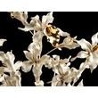 Ceramic flower basket - lily and orchid. Color: cream color, gold