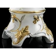 Large ceramic floor lamp with roses, with pedestal, with built-in lighting. Color: brass, white, gold, platinum