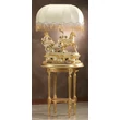Small ceramic carriage with smoky glass.
