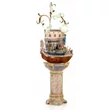 Large ceramic fountain: Velence, rotatable/movable, with built-in lighting (3 pcs), with pedestal.