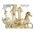 Ceramic fountain: small carriage, with pedestal, with built-in lighting (2 pcs). Color: cream color, gold