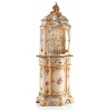 Open ceramic storage cabinet with openable drawer, with built-in lighting.