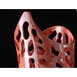 Asymmetrical ceramic decorative vase in red color