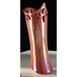 Asymmetrical ceramic decorative vase in red color
