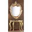 Ceramic console, with mirror with 2 angels with flower.