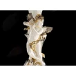 Ceramic console with 2 columns, glass and angels, with mirror. Color: white, gold, platinum