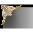 Angular ceramic mirror with 6 decorations. Color: white, gold.