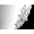 Oval ceramic mirror with 2 decorations with roses with butterfly. Color: white, platinum