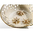 Small ceramic table with butterflies with glass. Color: cream color, gold, platinum