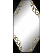 Octagonal ceramic mirror with 4 decorations, with original Swarovski crystals. Color: white, gold, platinum