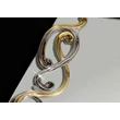 Octagonal ceramic mirror with 4 decorations, with original Swarovski crystals, with pedestal. Color: white, gold, platinum