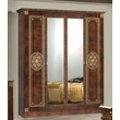 DI Kate 6-ajtós gardróbszekrény, 2 tükrös ajtóval - dió