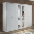 DI Lory Lux 4-ajtós gardróbszekrény, 2 tükrös ajtóval - fehér