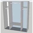 DI Amal 4-doors cabinet, with 2 mirrored doors - white-black