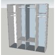 DI Lory Lux 4-ajtós gardróbszekrény, 2 tükrös ajtóval - fehér