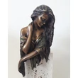 Sad lady bronze sculpture