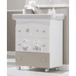 Mirtillo chest of drawers with diaper changing and bathing kit, with 3 drawers - white-sand color