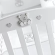 Charly crib - white-grey