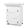 Tato chest of drawers with diaper changing and bathing kit, with 3 drawers - white-grey