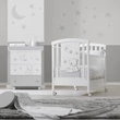 Stella 3-fiókos komód pelenkázó és fürdető szettel - fehér-szürke