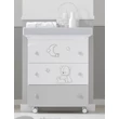 Stella chest of drawers with diaper changing and bathing kit, with 3 drawers - white-grey