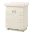 Lilli chest of drawers with diaper changing and bathing kit, with 3 drawers - white