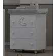 Moon chest of drawers with diaper changing and bathing kit, with 3 drawers - white