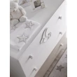 Moon chest of drawers with diaper changing and bathing kit, with 3 drawers - white