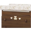 Jolie chest of drawers with diaper changing and bathing kit, with 3 drawers - walnut