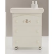 Jolie chest of drawers with diaper changing and bathing kit, with 3 drawers - beige