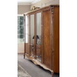 Passioni 4-doors wardrobe closet, with 2 mirrored doors, with decorative crown