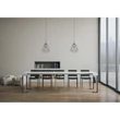 Tecno konzolasztal antracit vázzal – nyitott állapotban – 300 cm – fehér kőris színváltozat