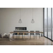 Tecno konzolasztal fehér vázzal – nyitott állapotban – 300 cm – dió színváltozat