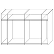 LM Jazz Armadio 2-sliding doors cabinet, with 1 mirrored door - 230 cm