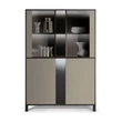 Beige-Dark Brown Display Cabinet with LED Light, 2-Doors – LM Venus Day
