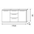 Easy 2-doors buffet chest of drawers with 3 drawers