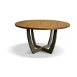 Kerek étkezőasztal tölgyfa asztallappal, kőrisfa lábakkal – Morello 2261