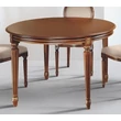 Louis XVI. style round dining table with tanganika wooden top, +40 cm extendable