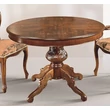 Round dining table with inlayed top, +40 cm extendable