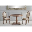 Vanity round dining table with inlayed top, +40 cm extendable