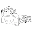 Alba Double bedstead with capitonné padded head- and footboard, with Swarovski crystals