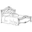 Alba Double bedstead with capitonné padded headboard and wooden footboard, with Swarovski crystals