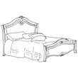 Alba Double bedstead with wooden head- and footboard, with Swarovski crystals