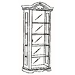 Amalfi Day 1-door display cabinet - beige